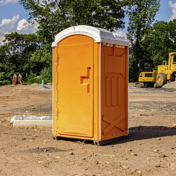 how often are the portable restrooms cleaned and serviced during a rental period in Haakon County SD